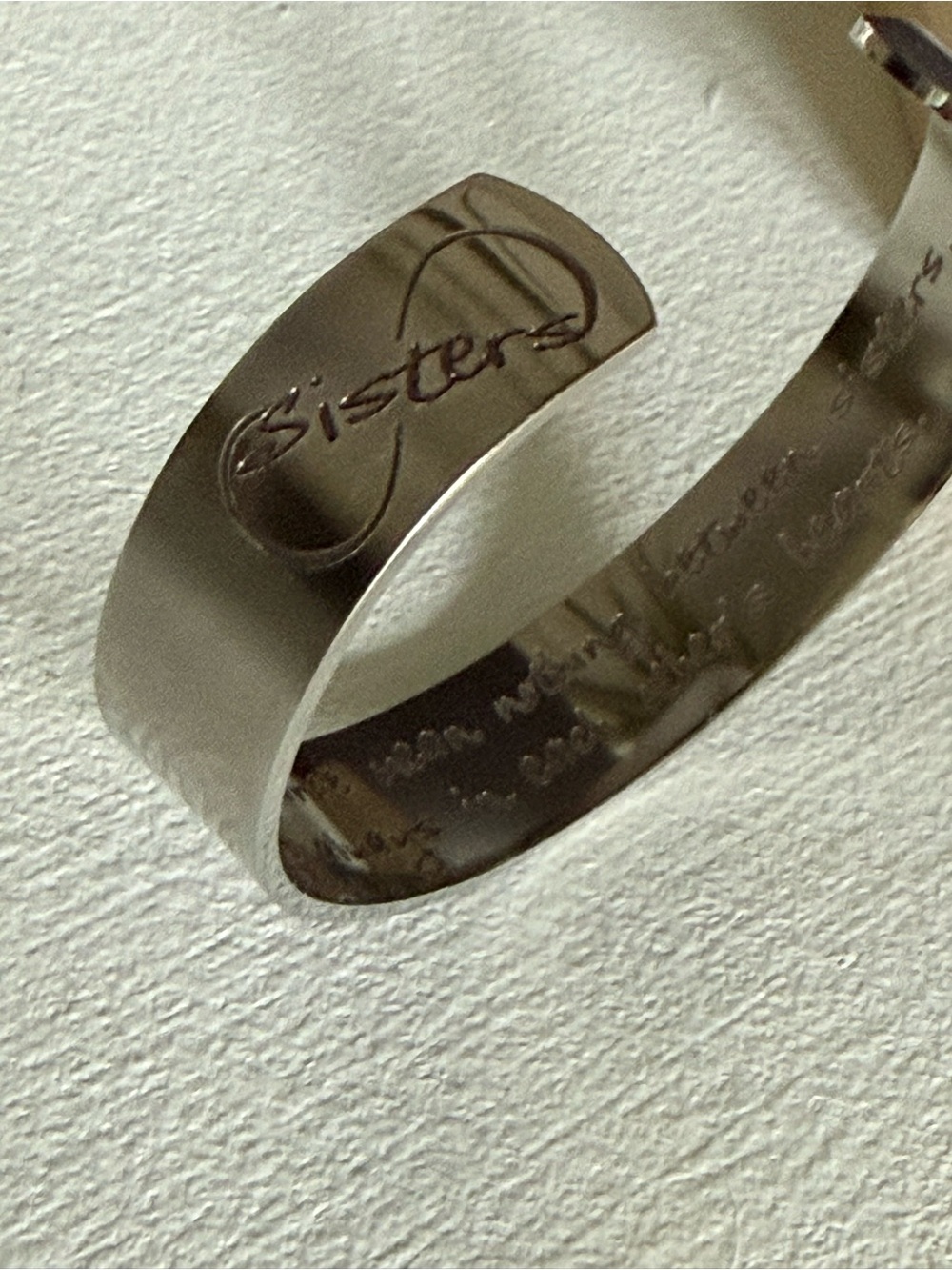 New in box silver sisters cuff bracelet gift distance